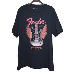 Fender Stratocaster Graphic Band T Shirt Black Size XL